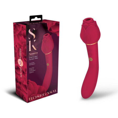 Secret Kisses - Rosegasm Twosome Dual Ended Air Pulsation Stimulator & Vibrator