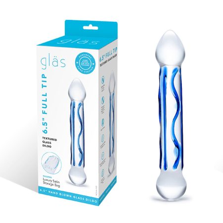 Glas - 6.5" Full Tip Textured Glass Dildo