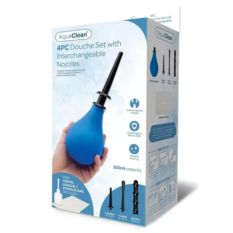 AquaClean: 4 Piece Douche Set with Interchangeable Nozzles