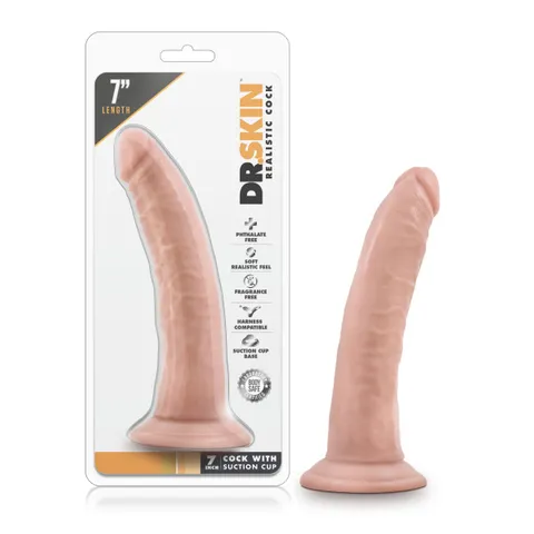 Dr Skin - Cock with Suction Cup - 7" - Flesh