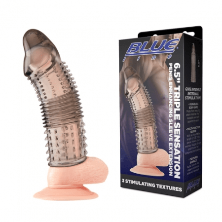 Blue Line: 6.5" Triple Sensation Penis Enhancing Sleeve Extension