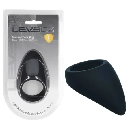 Levelz: Teardrop Silicone Cock Ring - Black
