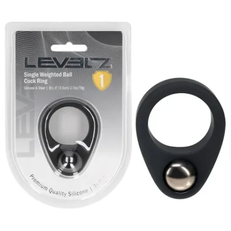 Levelz: Single Weighted Ball Cock Ring - Black