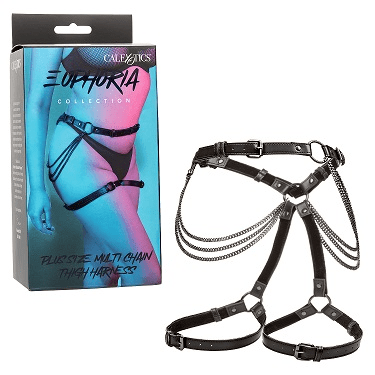 Calexotics: Euphoria Collection Plus Size Multi-Chain Thigh Harness