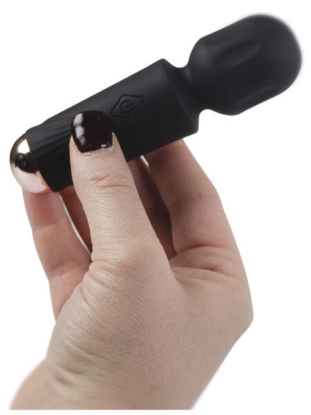 Rocks Off: Rechargeable Mini Wand - Black Tulip - Image 2