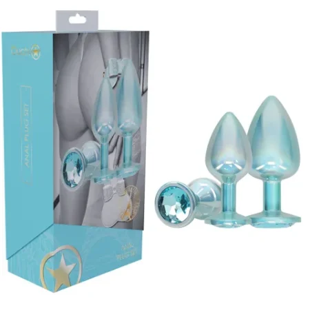 Ouch! Paris Collection Metal Anal Plug Set Blue
