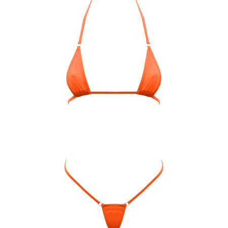 Love In Leather: Orange Micro Bikini