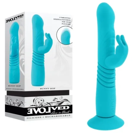 Evolved: Bunny Hop Rabbit Thrusting Vibrator Teal