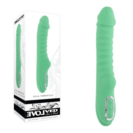 Evolved: Full Throttle Ridged Vibrator Green