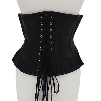 Rouge: Leather Corset Black S/M