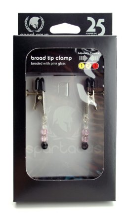 Spartacus: Adjustable Broad Tip Beaded Nipple Clamps Pink