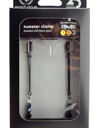 Spartacus: Black Tweezer Beaded Nipple Clamps