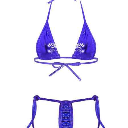 Love in Leather: Purple Metallic Micro Bikini