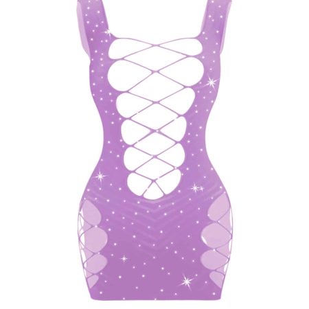 Love in Leather: Rhinestone Sleeveless Dress Lilac