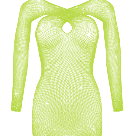 Love in Leather: Rhinestone Dress Fluro