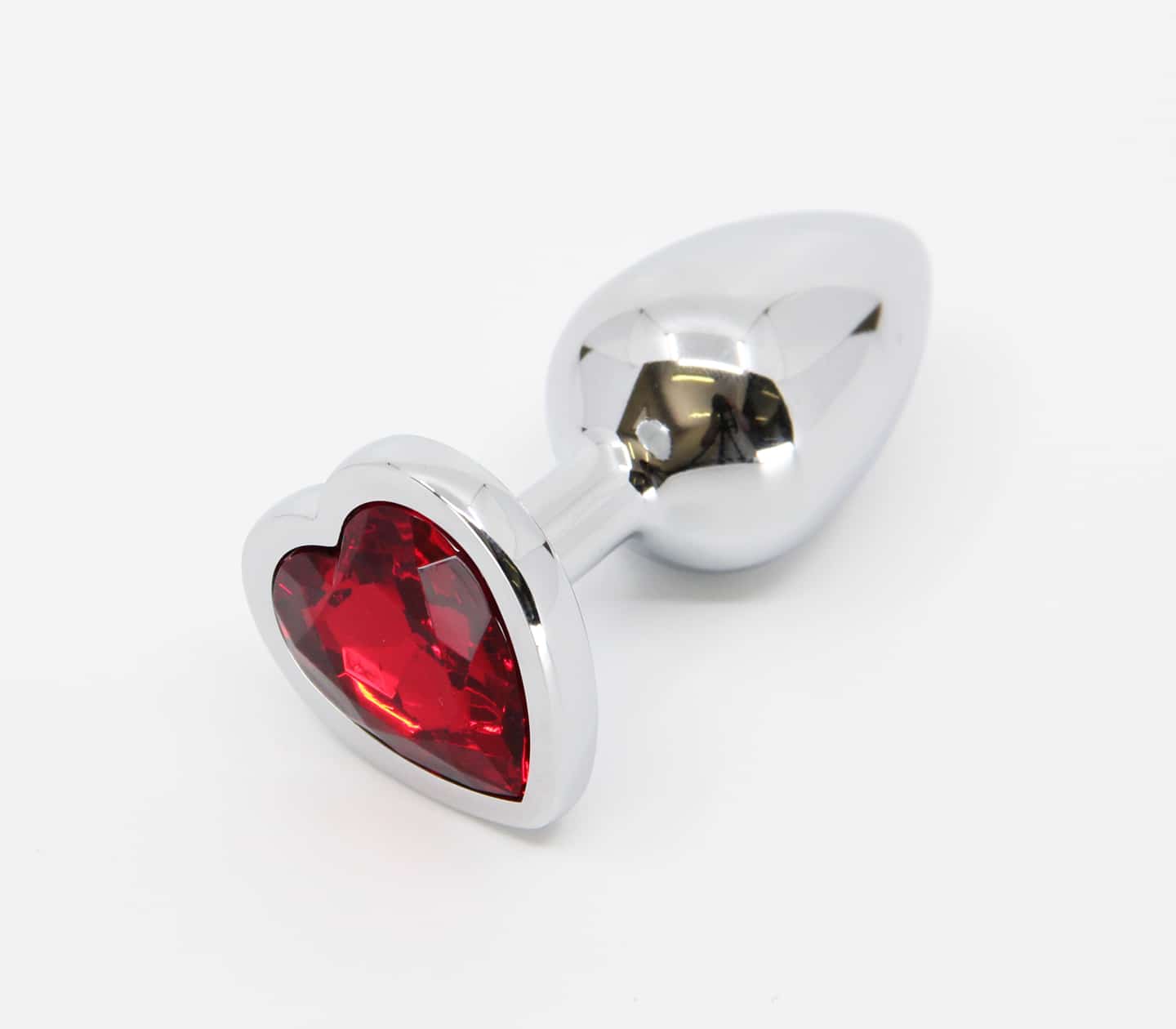 Love in Leather: Medium Metal Plug Red Heart Gem