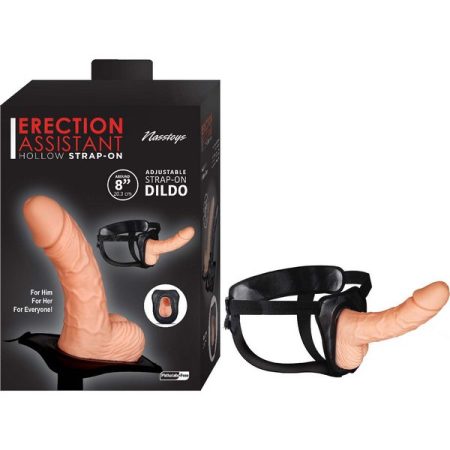 Erection Assistant: Hollow Strap-On - White - 8"