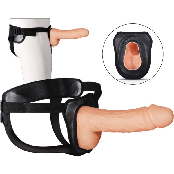 Erection Assistant: Hollow Strap-On - White - 8.5" - Image 2