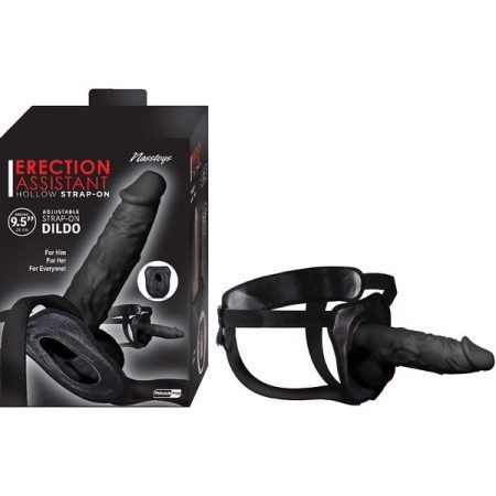 Erection Assistant: Hollow Strap-On - Black - 9.5"
