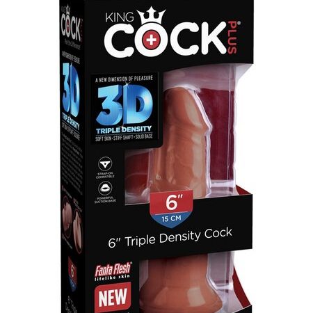 King Cock: Plus 6" Triple Density Cock Brown