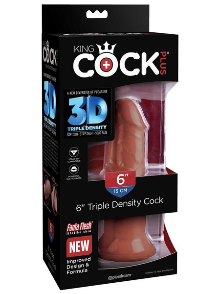 King Cock: Plus 6" Triple Density Cock Brown