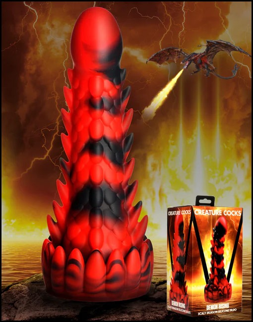 Creature Cock: Demon Rising Scaly Dragon Silicone Dildo
