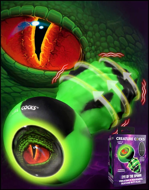 Creature Cocks: Eye of the Spawn Vibrating & Squirming Silicone Butt Plug