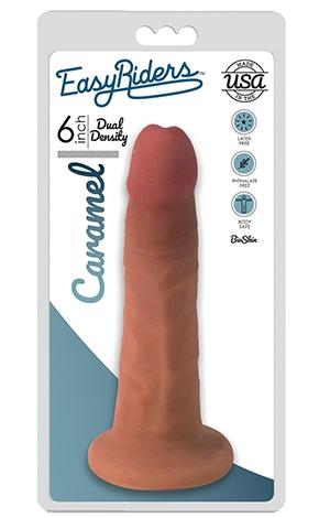 Curve Toys: Easy Riders 6'' Slim Bioskin Dong Caramel