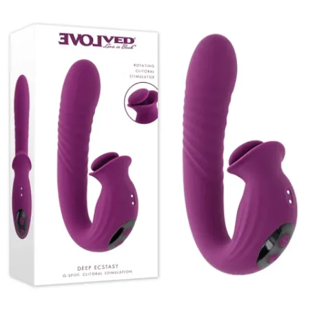 Evolved: Deep Ecstasy Rechargeable Thrusting and Tapping Vibrator Purple