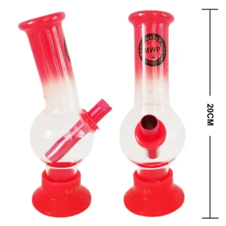 MWP: Medium Bent Bubble Red & Clear 20cm