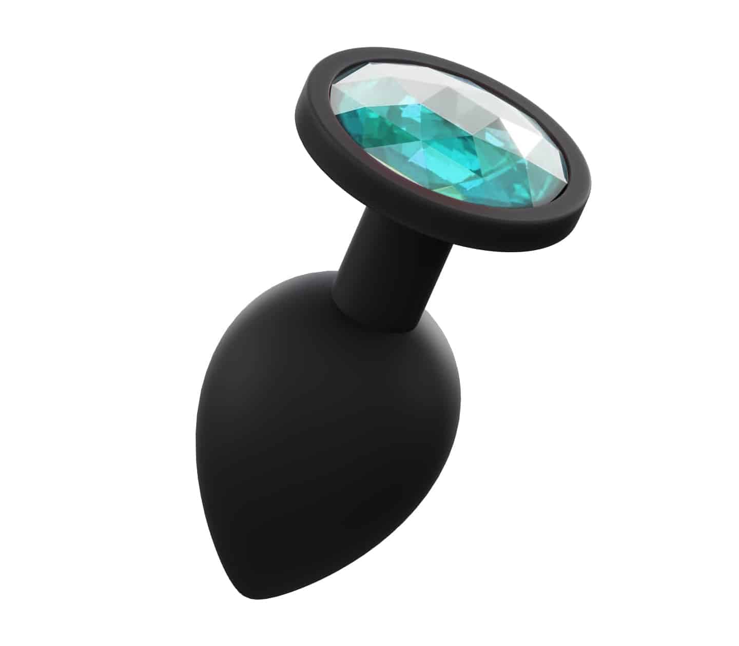 Love in Leather: Small Black Silicone Plug with Round Gem