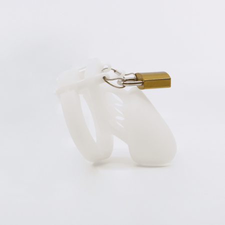 Love in Leather: Silicone Cock Cage with Assorted Rings Clear Short