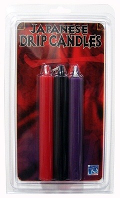 Doc Johnson: Japanese Drip Candles Set of 3 Small - Red Black Purple