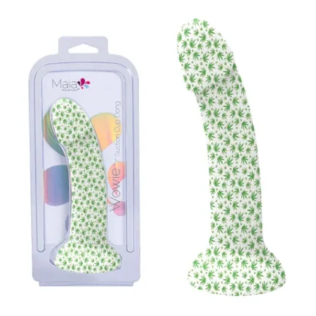 Maia: Wowie 420 Dildo Leaves 17.8cm Green