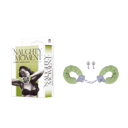 Excellent Power: Naughty Moment Handcuffs with Furry Sleeve Green