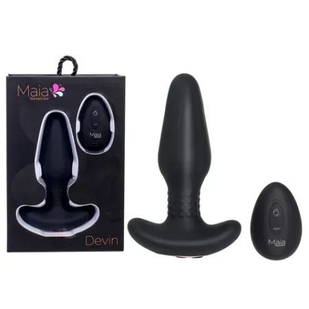 Maia: Devin Vibrating Butt Plug Black