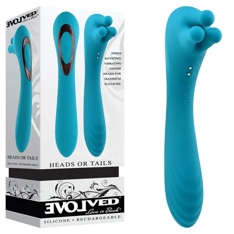Evolved: Heads or Tails Massager Vibrator Blue