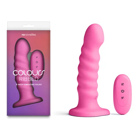 Colours Ribbed: 6'' Vibrating Dildo Pinkw