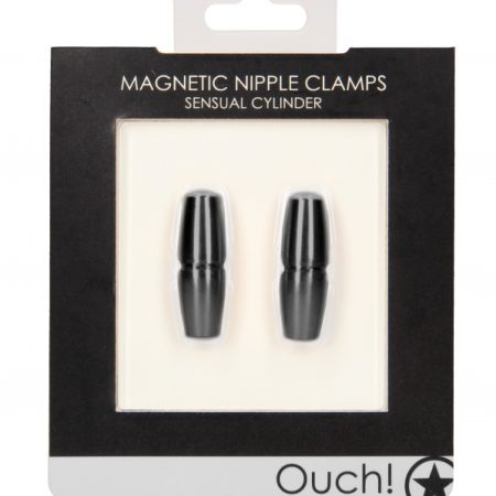 Ouch!: Magnetic Nipple Clamps Sensual Cylinder Black