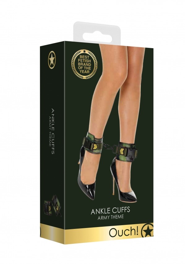 Ouch!: Ankle Cuffs Army Theme Green