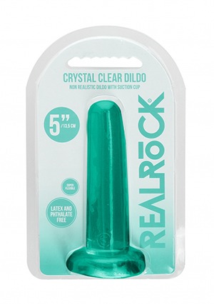 RealRock: Crystal Clear Dildo 5" Turquoise