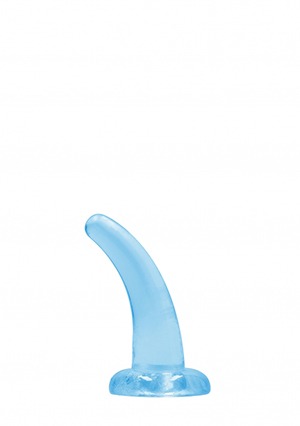 RealRock: Crystal Clear Curved Dildo 5" Blue - Image 2