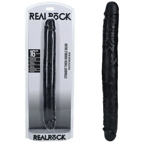 RealRock: Thick Double Dildo 40cm Black