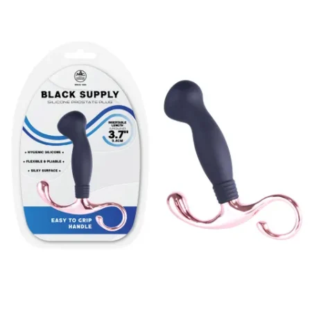 Excellent Power: Black Supply - 9.4cm Silicone Prostate Plug (Tapered Tip)