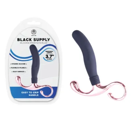 Excellent Power: Black Supply - 9.4cm Silicone Prostate Plug (Slim Tip)