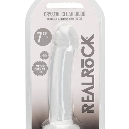 RealRock: Non Realistic Dildo with Suction Cup 7" Transparent