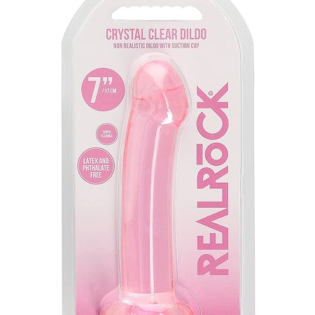 RealRock: Non Realistic Dildo with Suction Cup 7" Pink