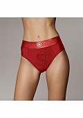 Ouch!: Vibrating Strap-on Thong with Removable Butt Straps Red XS/S
