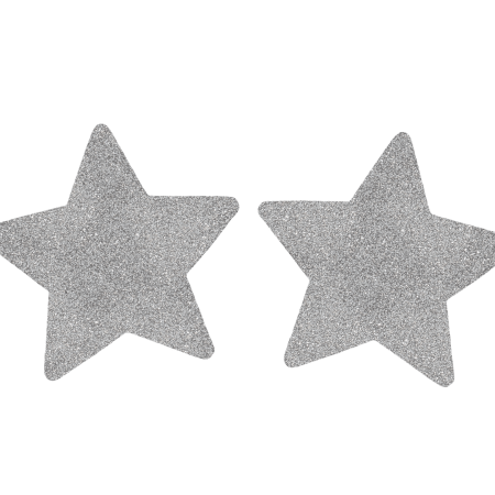 Love in Leather: Glitter Star Pasties Silver