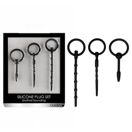 Ouch: Urethral Sounding Silicone Plug Set Black